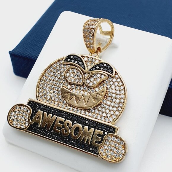 "14K Gold Plated Cubic Zircon Pendant, INUS1BR212 - Picture 2 of 11